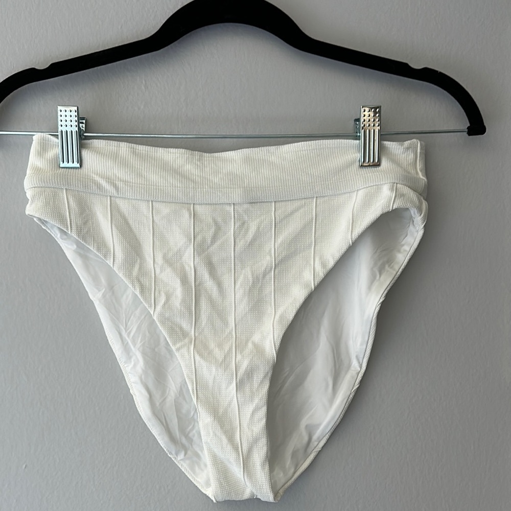 Onia Ivy White High-Waisted Bikini Bottom